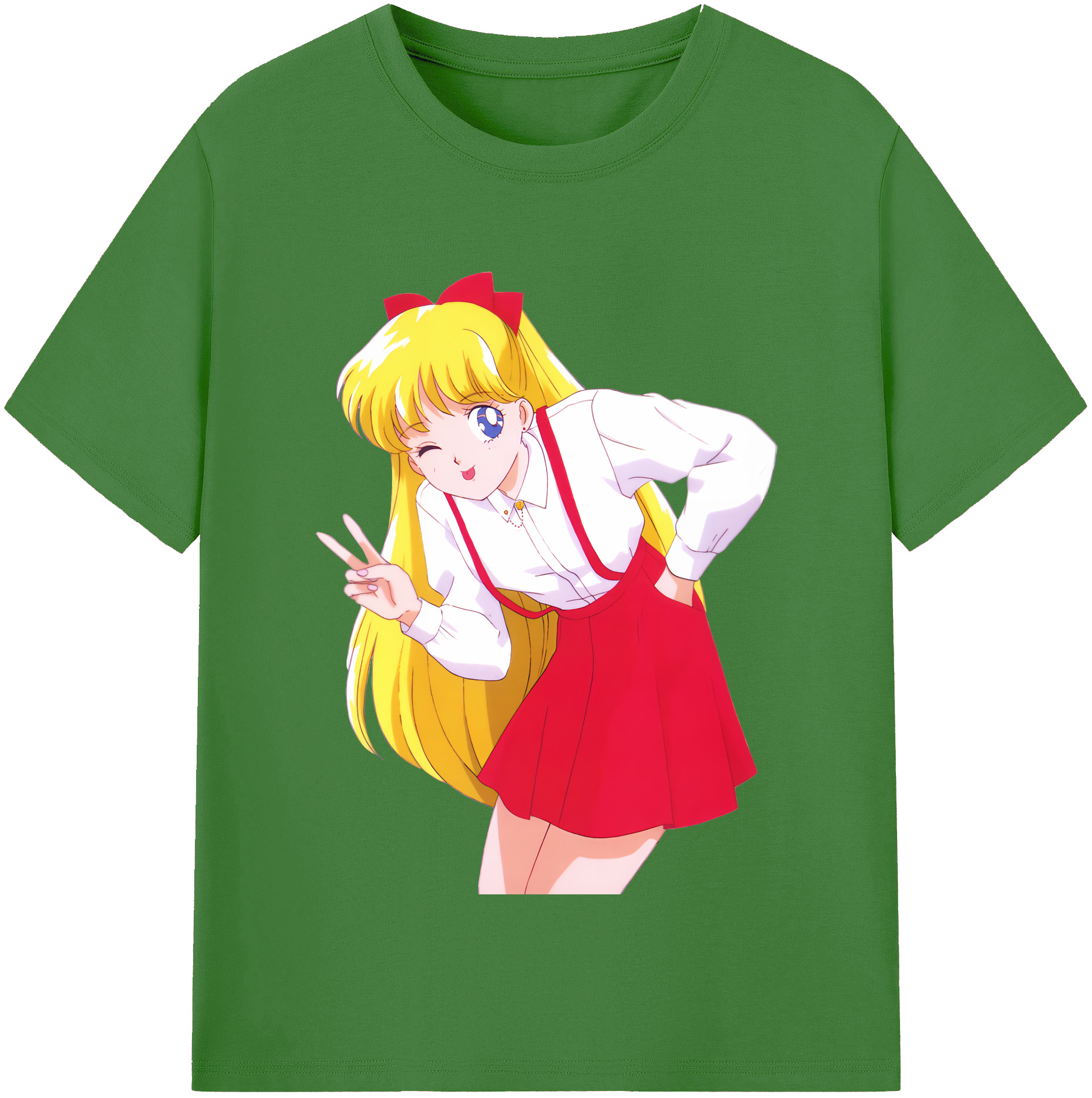 （画像用） 美少女戦士セーラームーン 愛野 美奈子 あいの みなこ Sailor Moon Aino Minako レディースカジュアルプリントTシャツ（綿100％）
